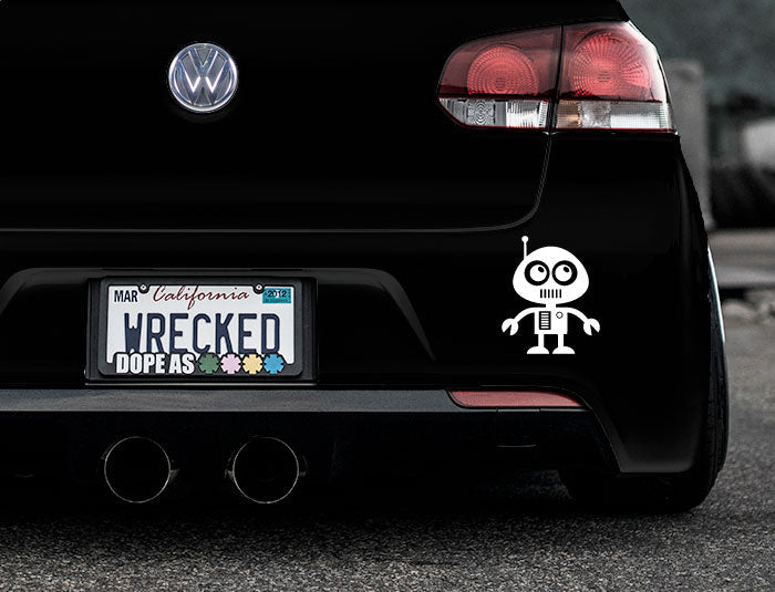 Adorable Robot Bumper Car Sticker