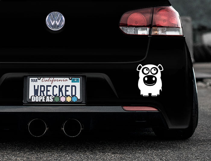 Adorable Hippo Bumper Car Sticker