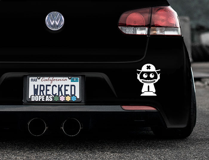 Adorable Leprechaun Bumper Car Sticker
