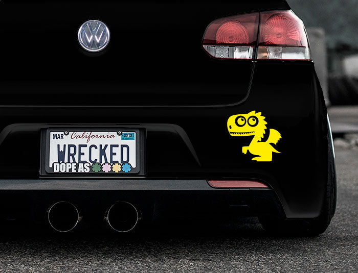Adorable Dragon Bumper Car Sticker