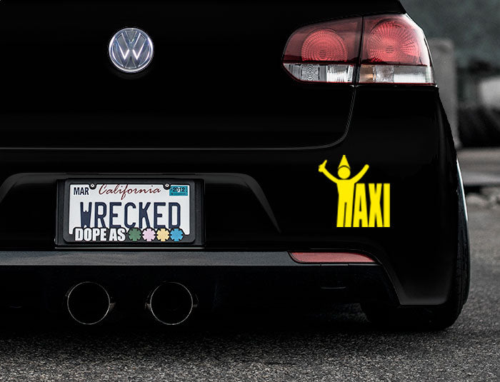 Taxi Drunk Bumper Car Sticker