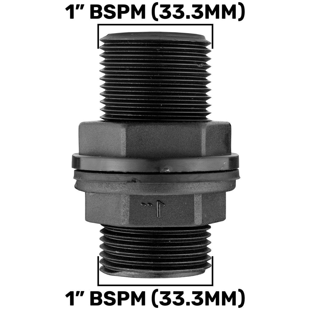 Tank Connector with Washer 1" BSPM
