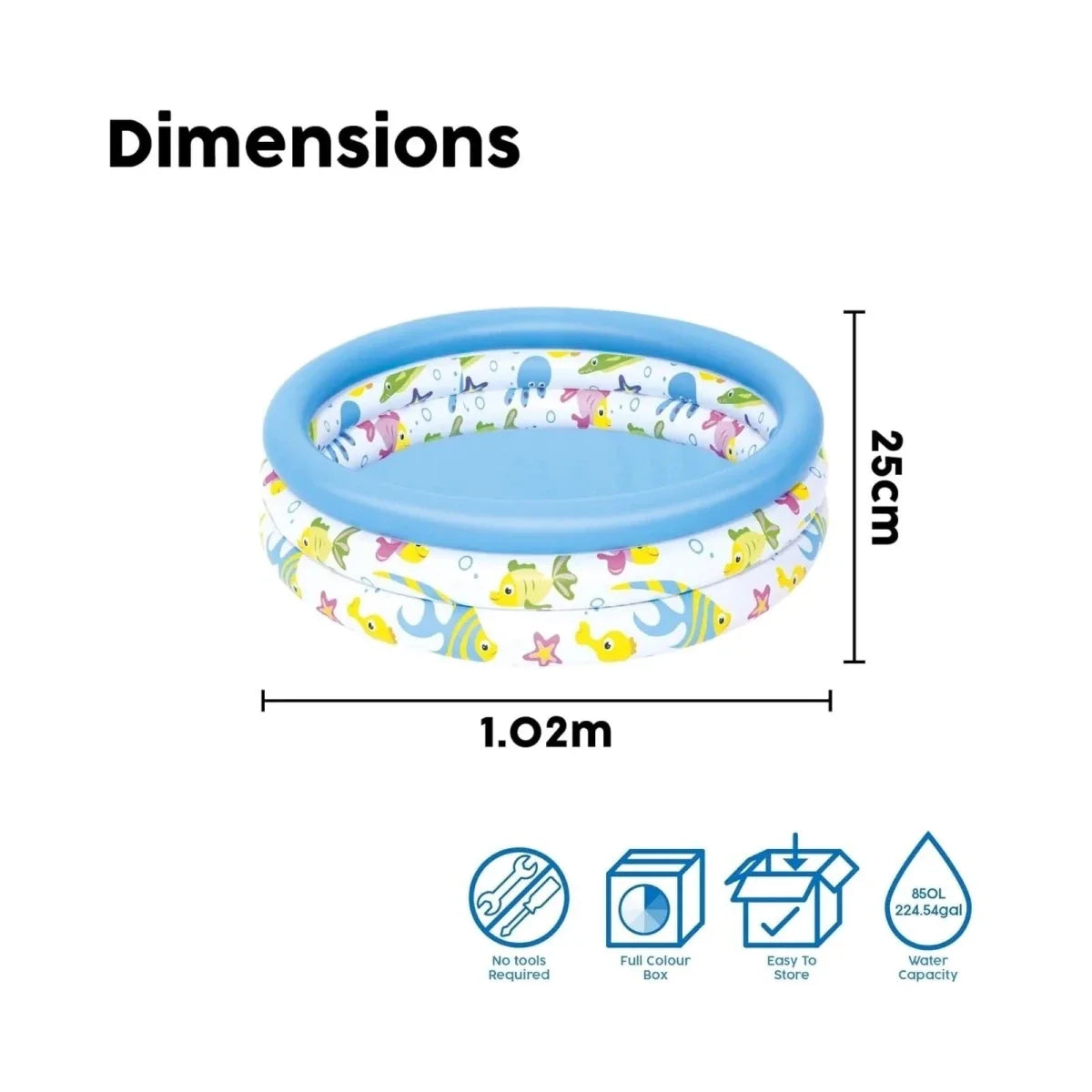 Bestway 40"x10" Coral Kids Pool