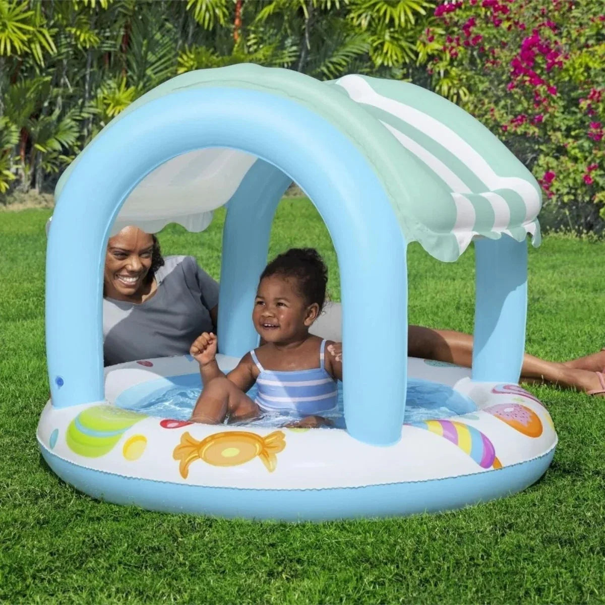Bestway 41"x33" Sweet Shoppe Shaded Kiddie Pool