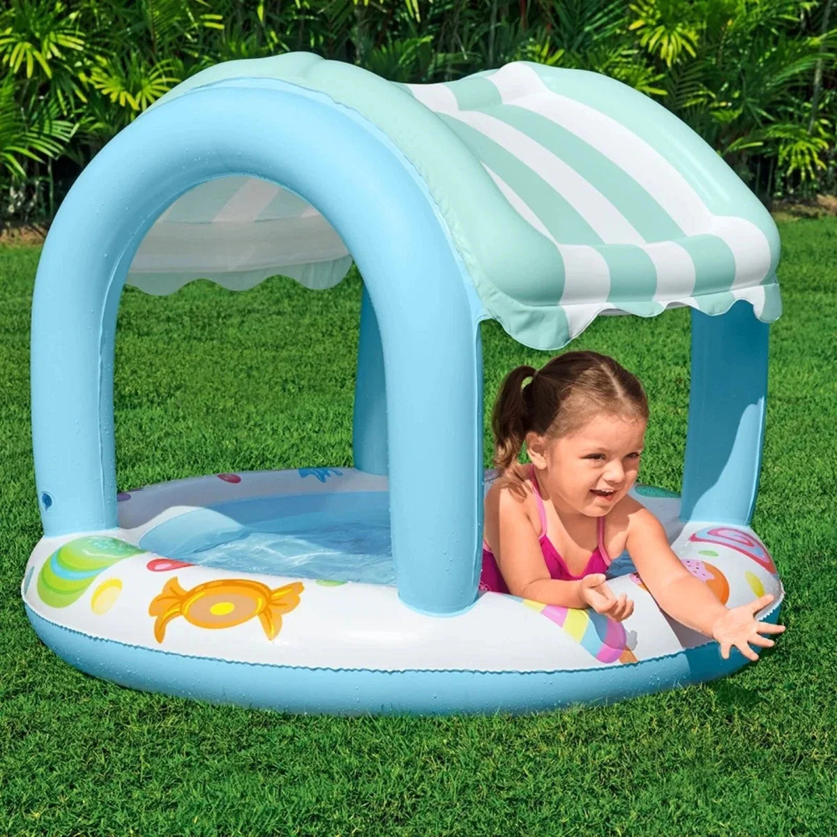 Bestway 41"x33" Sweet Shoppe Shaded Kiddie Pool