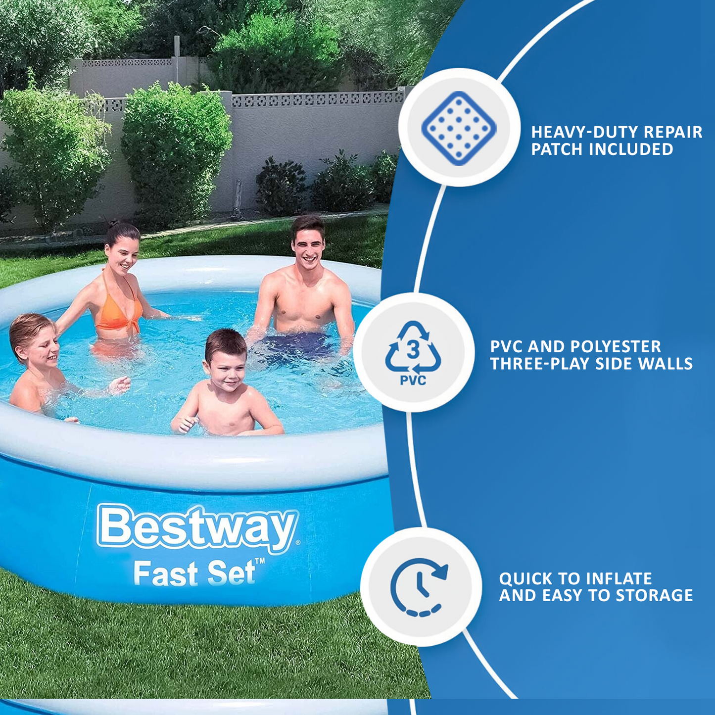 Bestway Fast Set Swimming Pool- 6Ft
