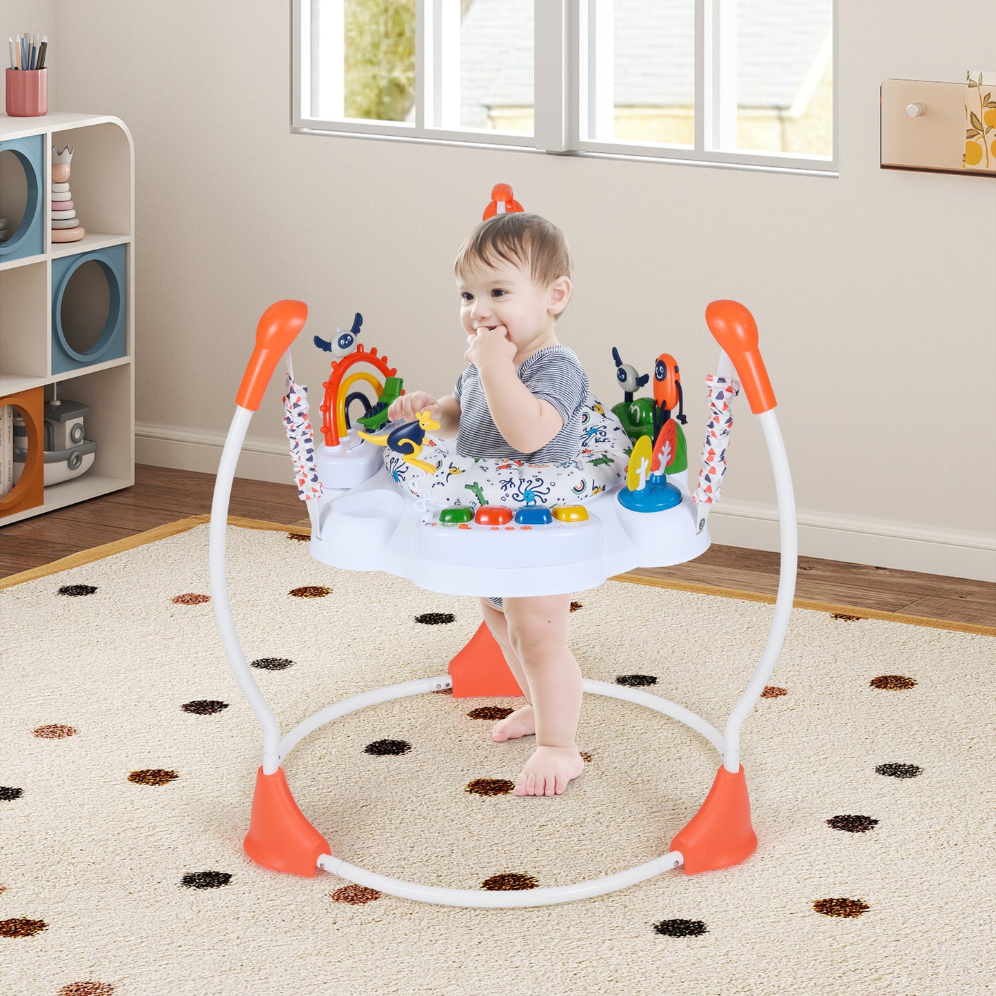 Baby Activity Center Baby Jumper and Bouncer with 6 Interactive Toys for Babies Age 6 Months +-Green