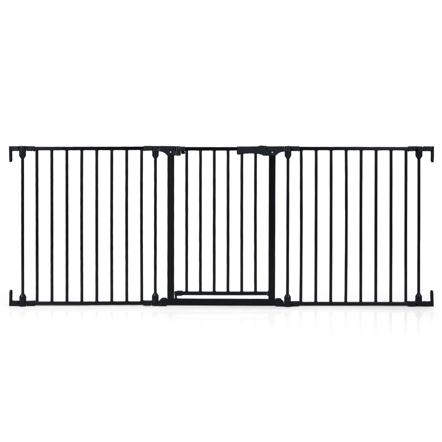 Baby Gate for Stairs Doorways 3-Panel Hardware-Mounted Safety Pet Gate-Black