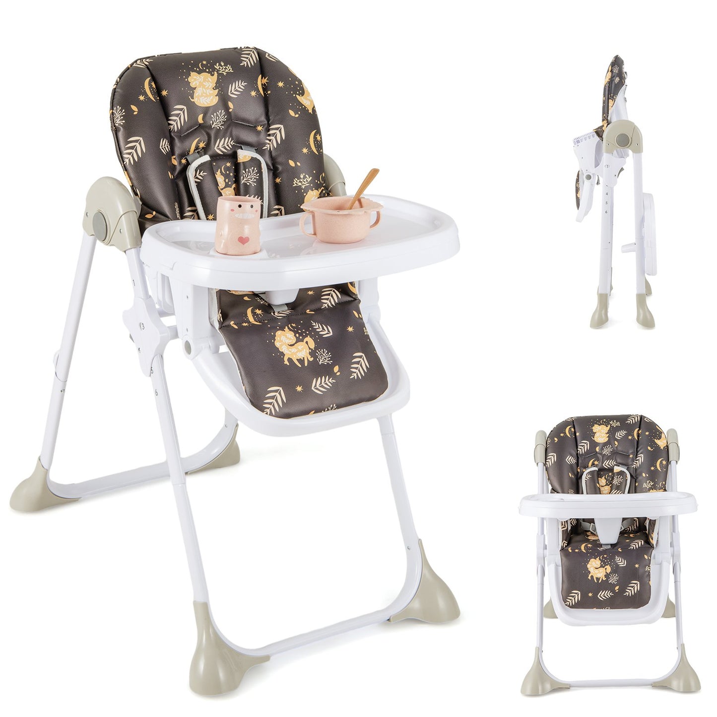 Folding High Chair-Beige