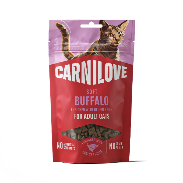 Carnilove Buffalo with Blueberries Soft Cat Treats 12 x 50g
