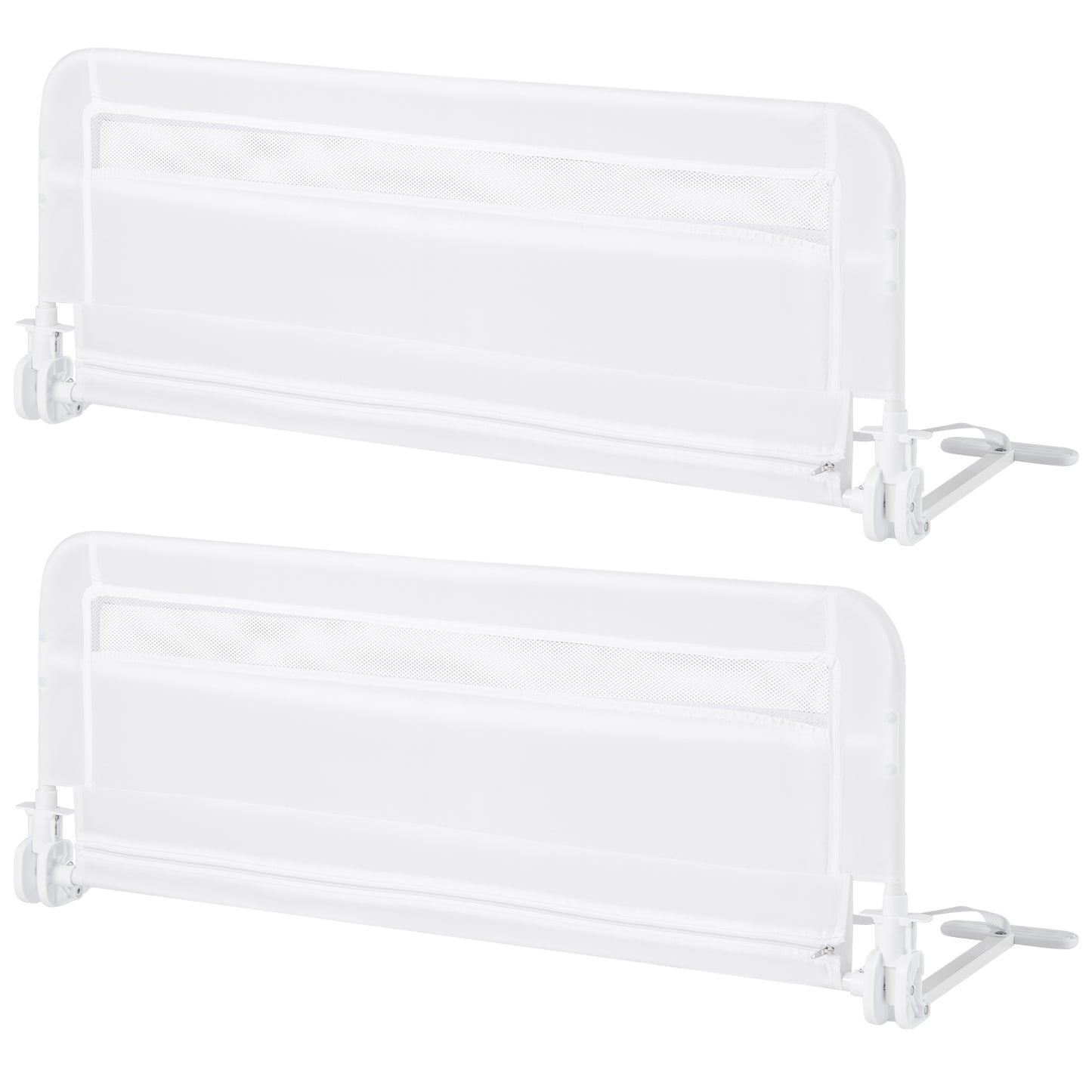 100 CM/120 CM Foldable Baby Bed Rail with Removable Washable Cover and Safety Strap-Grey-100 cm