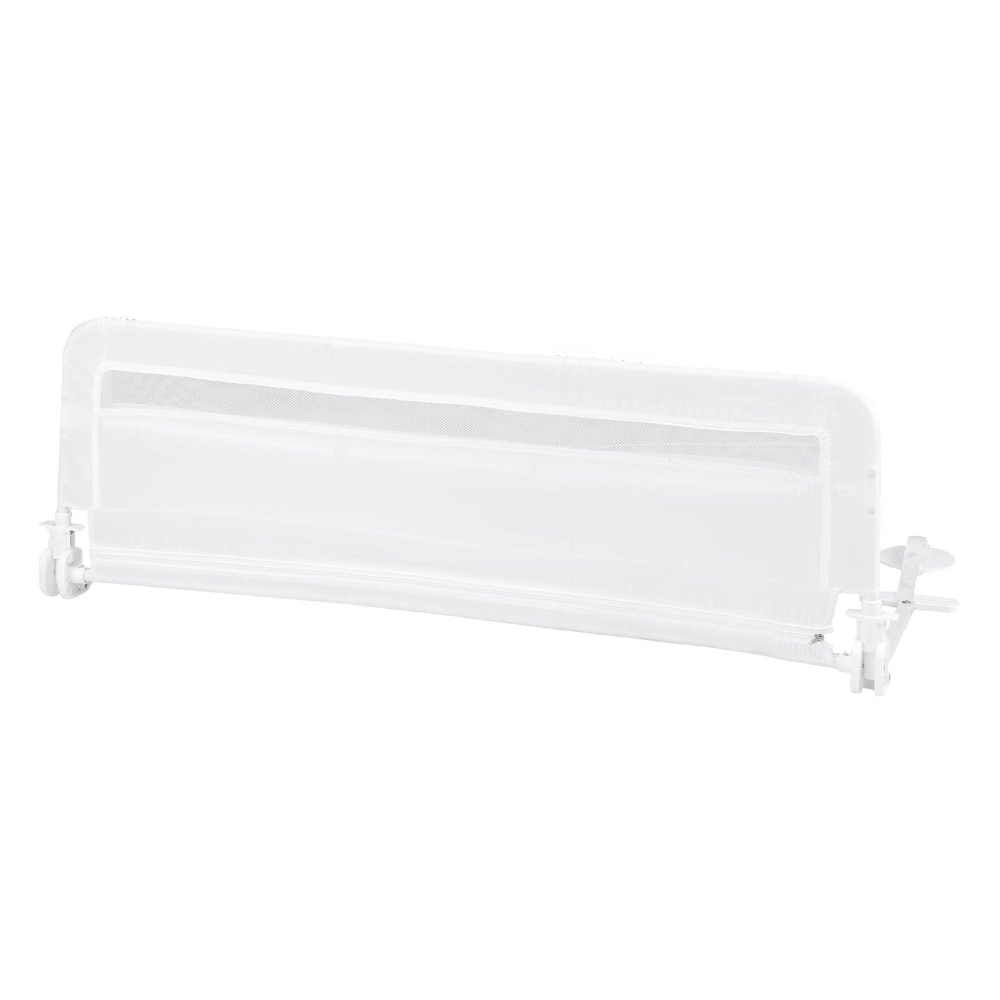 100 CM/120 CM Foldable Baby Bed Rail with Removable Washable Cover and Safety Strap-Grey-100 cm