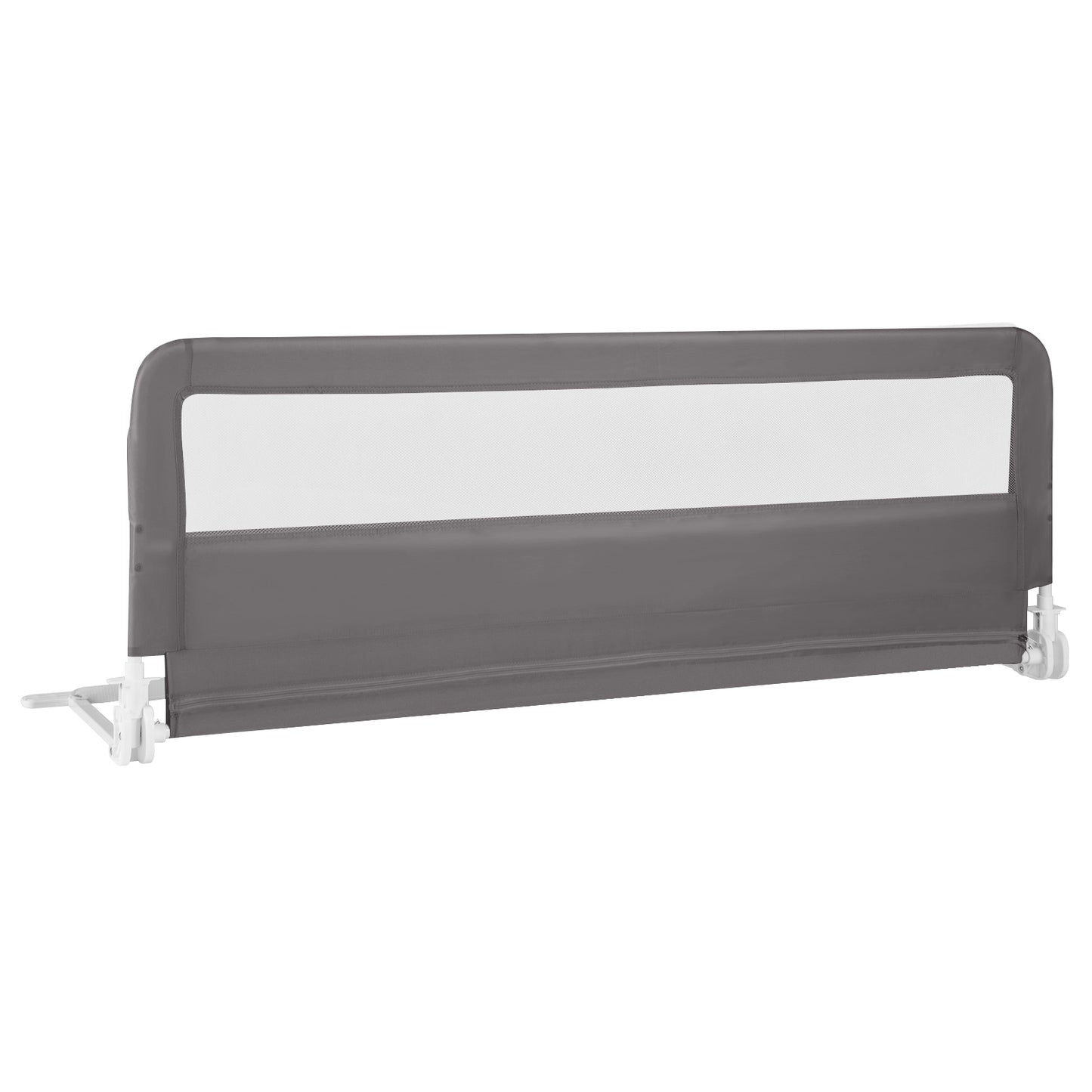 150CM Foldable Baby Bed Rail Guard with Washable Cover and Safety Strap-Beige