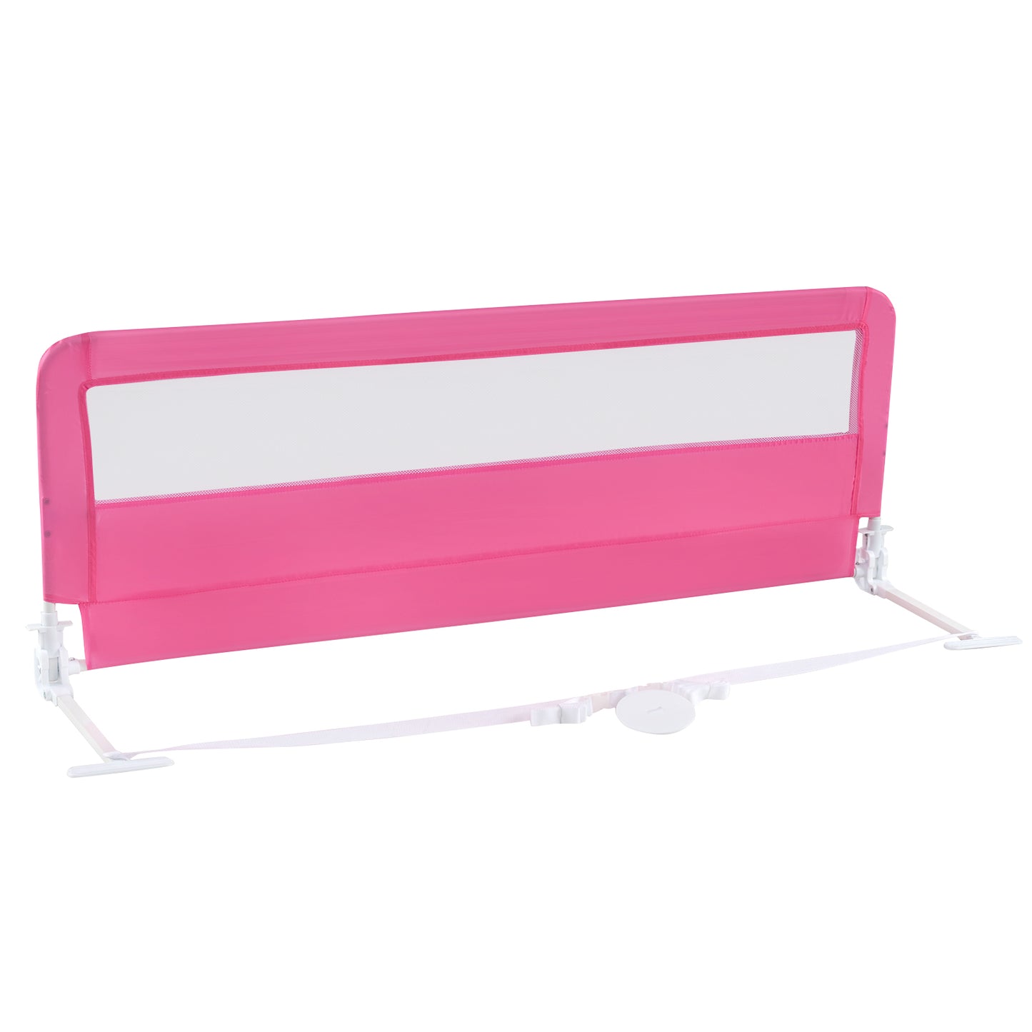 150CM Foldable Baby Bed Rail Guard with Washable Cover and Safety Strap-Beige