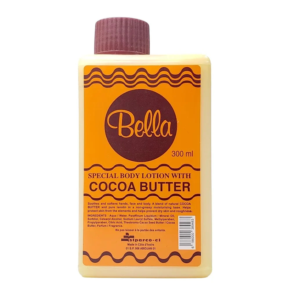 Bella Cocoa Butter Body Lotion Deeply Hydrating & Skin Softening for Dry Skin 400ml