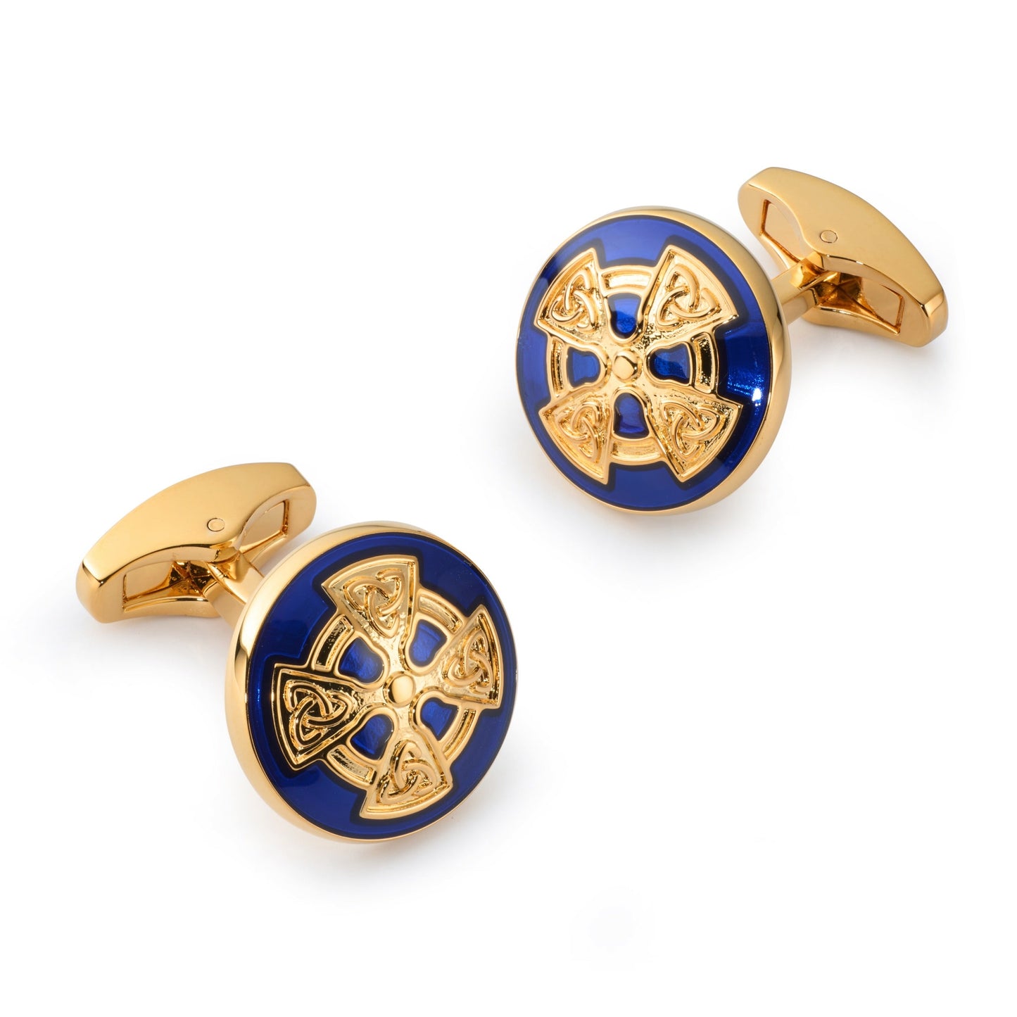 Celtic Cross Cufflinks In Royal Blue