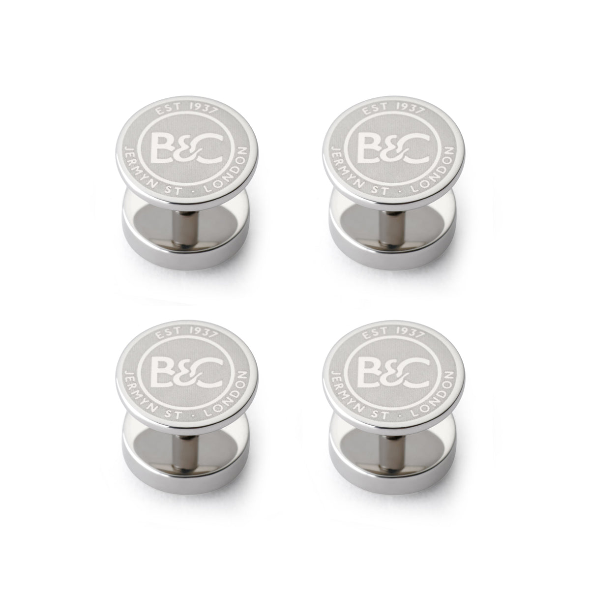 Mother Of Pearl Dress Studs In Silver