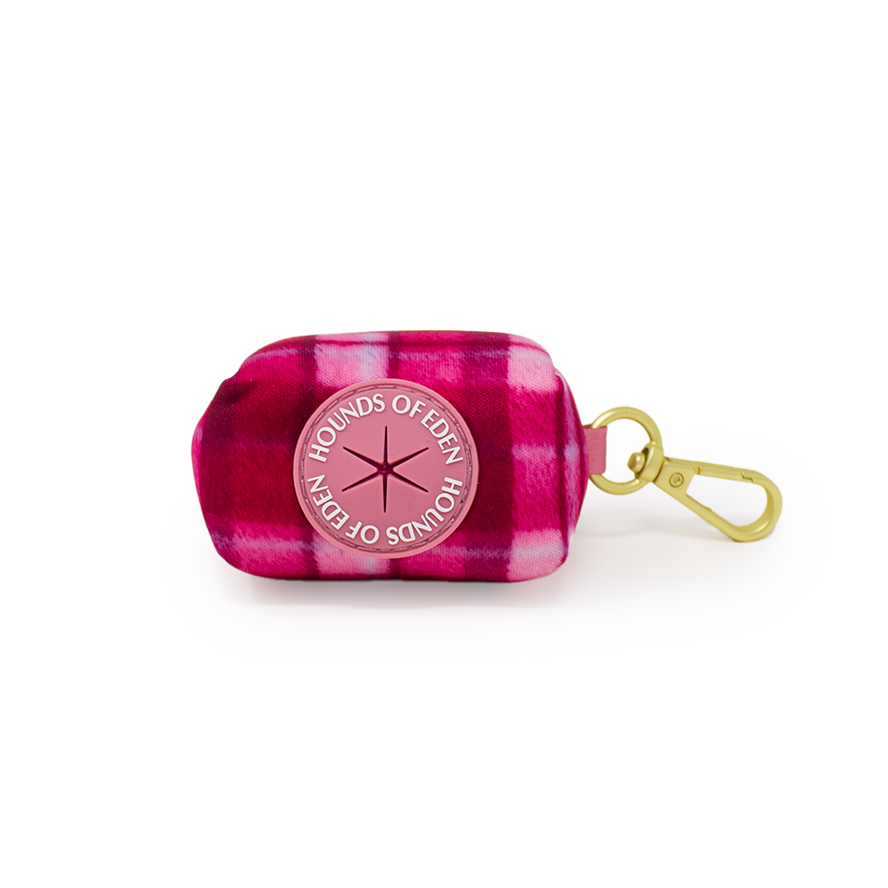 Rose Berry Plaid Poop Bag Holder