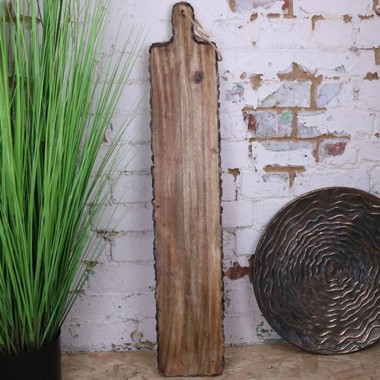 Bhimra Wooden Long Serving Board 101cm Bark Edge