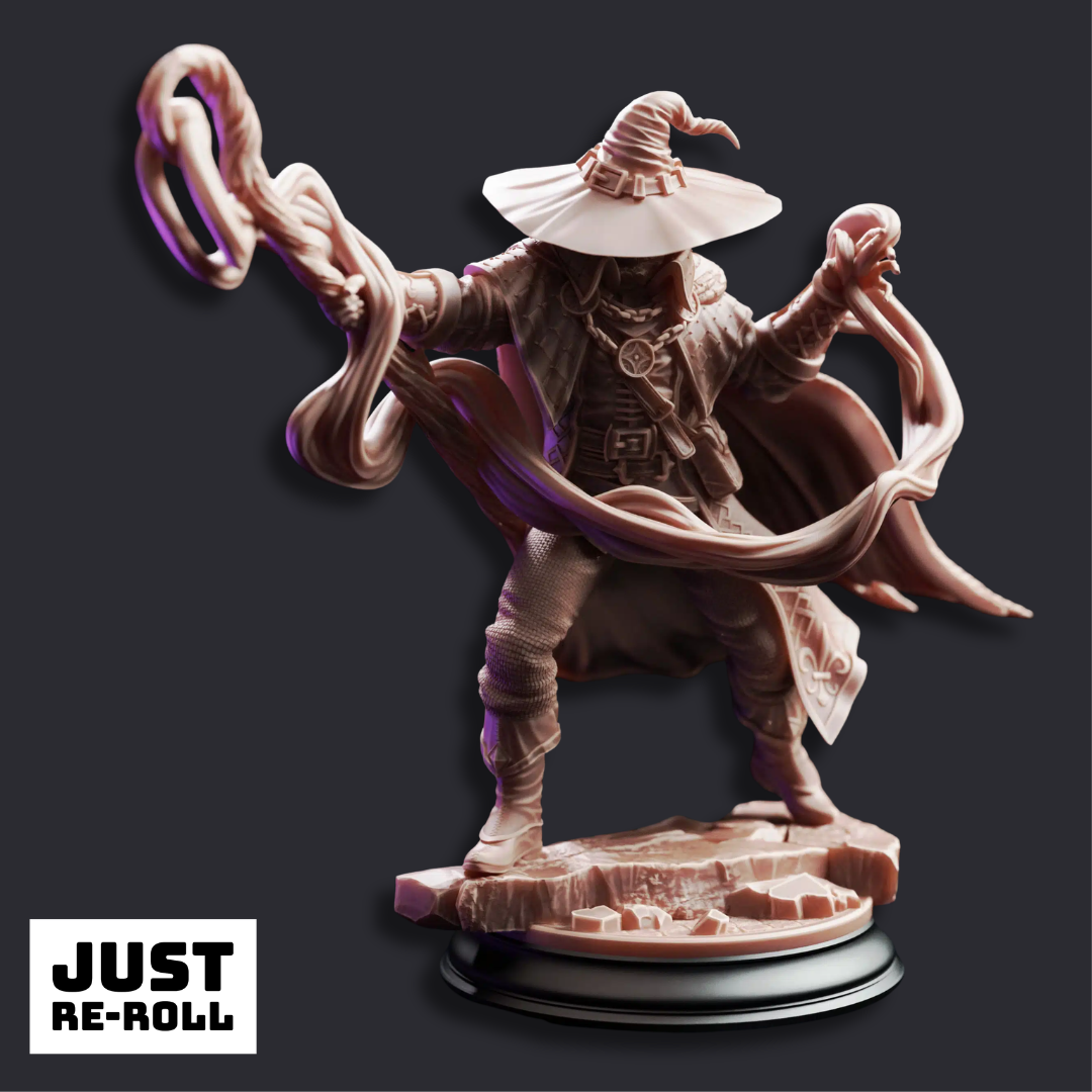 Big Hat Harrison Professor of the Unknown - 3D Printed Wizard Miniature