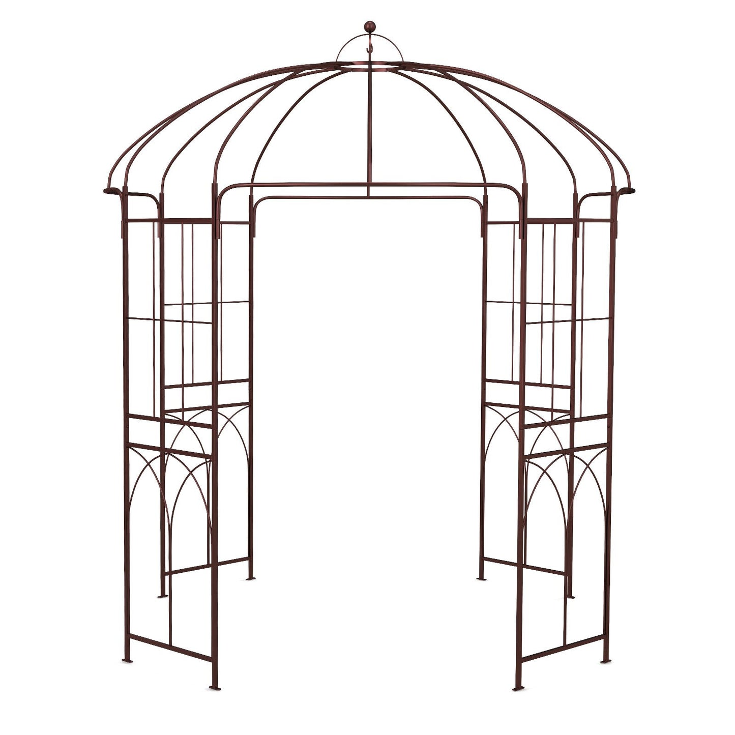 212CM Wide x 258CM High Birdcage Shape Garden Arbor for Climbing Plants-Bronze