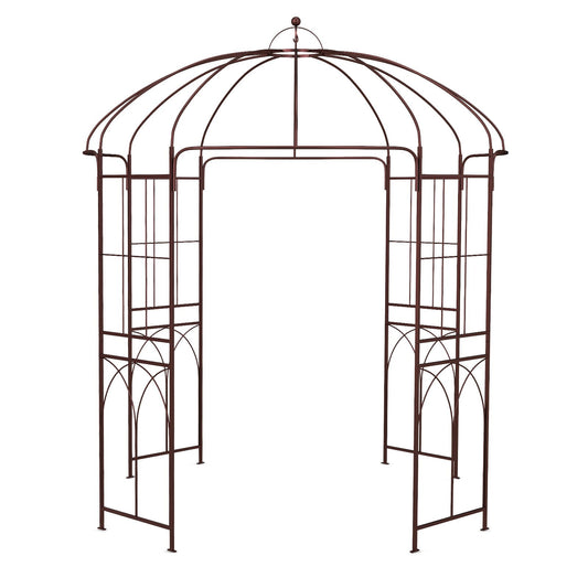 212CM Wide x 258CM High Birdcage Shape Garden Arbor for Climbing Plants-Bronze