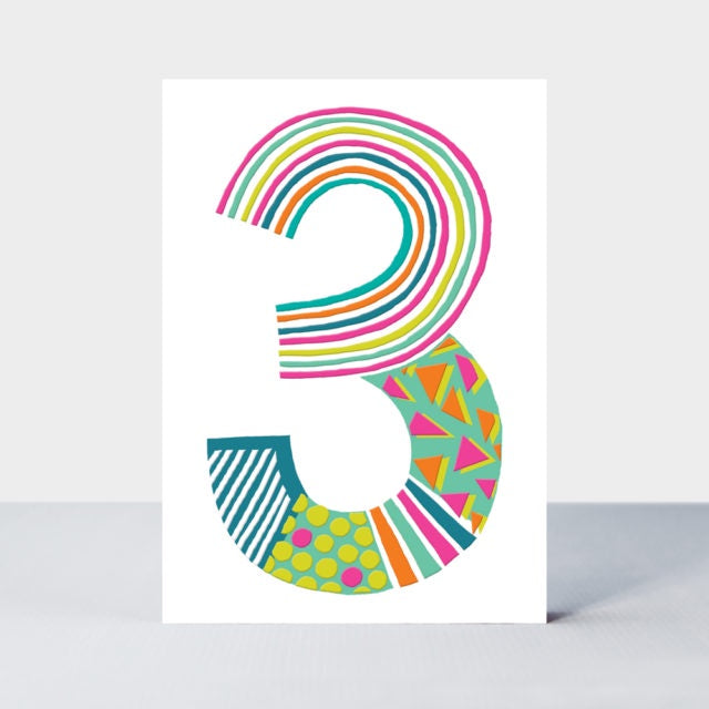 Birthday Card - Age 3: POP multicolour