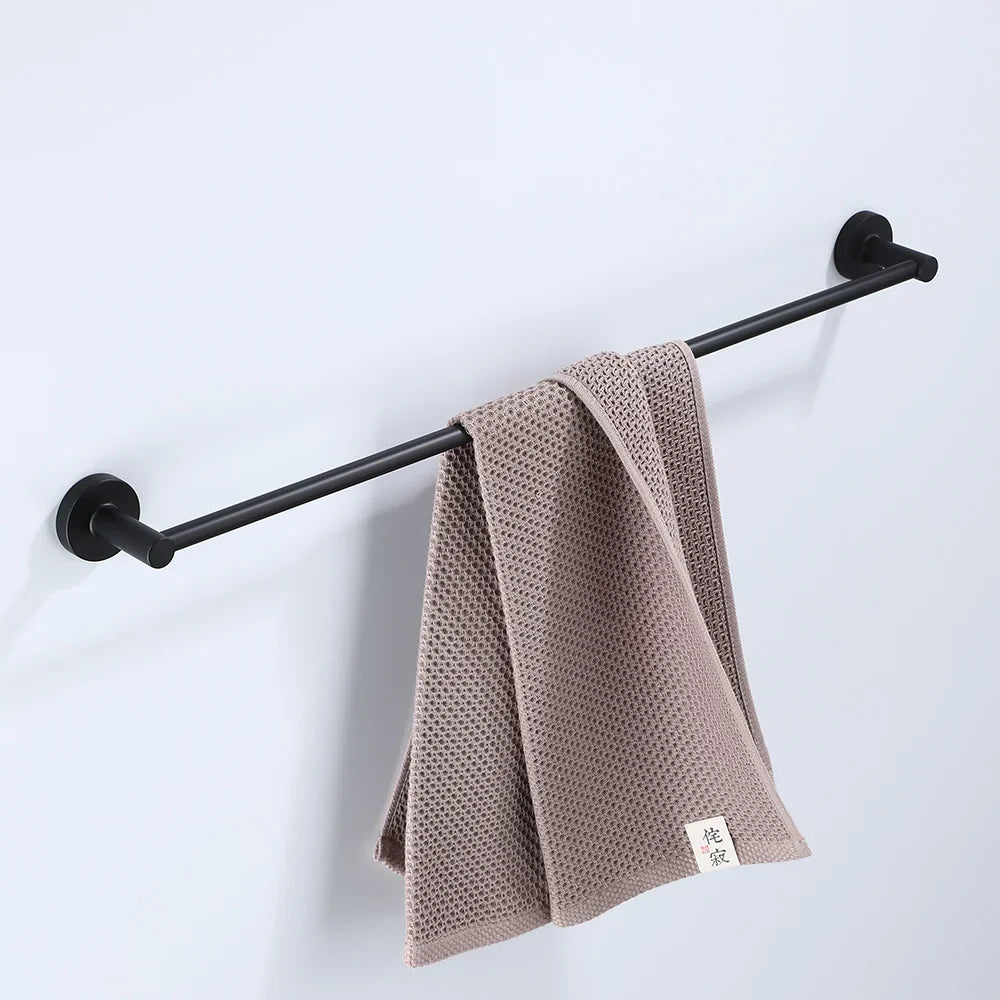 Black Bathroom Accessories Set Robe Hook Towel Rail Toilet Roll Holder Hardware