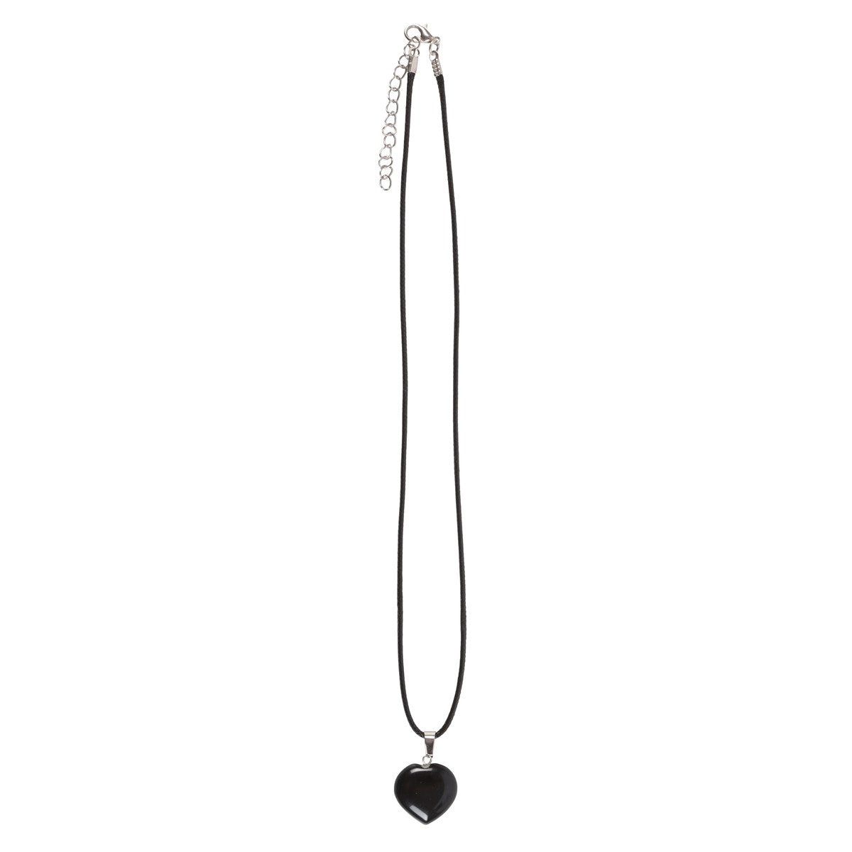 Gothic Gifts Black Obsidian Healing Crystal Heart Necklace