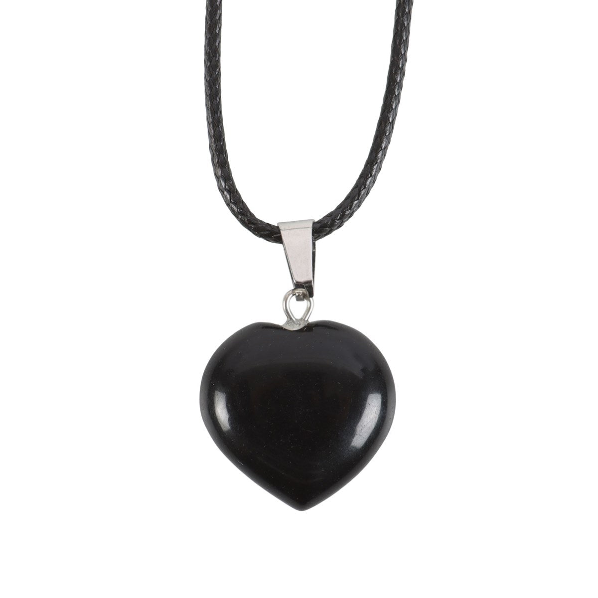 Gothic Gifts Black Obsidian Healing Crystal Heart Necklace