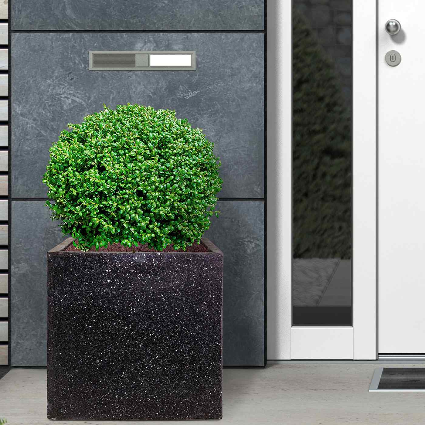 IDEALIST Lite Contemporary Flower Box Square Garden Planter, Light Concrete Outdoor Large Plant Pot H40 L40 W40 cm, 65L