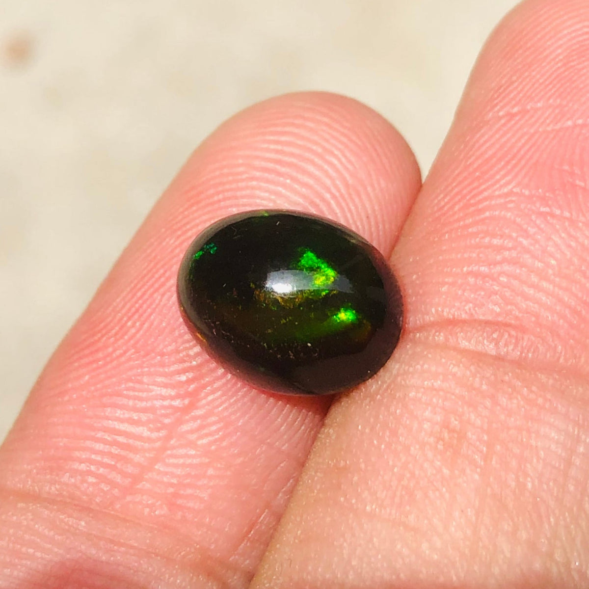 3.1ct Opal for Sale - Black Fire Opal - October Birthstone - 12x9mm