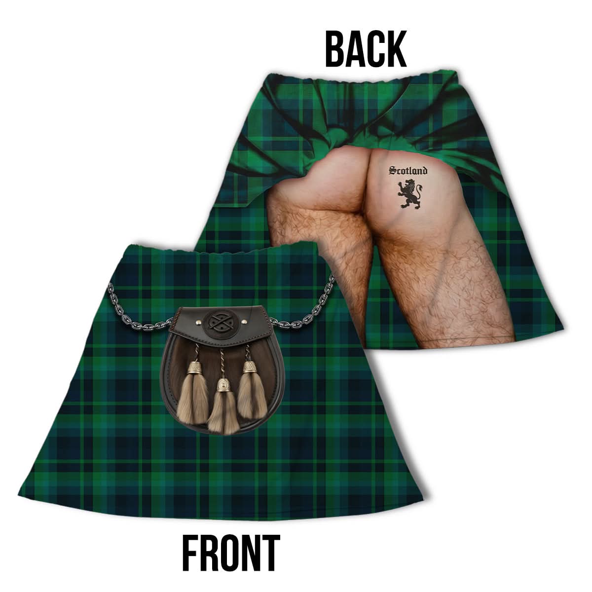 Black Watch Tartan (Exposed Behind) - Novelty Kilt