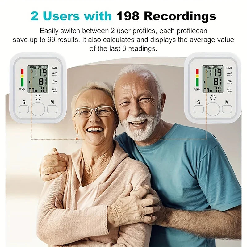 Blood Pressure Monitor - Accurate Electric Arm Digital Pulse Meter USB White