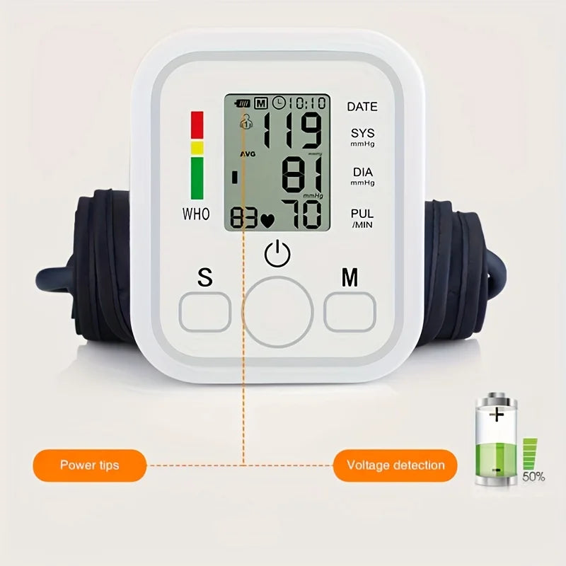 Blood Pressure Monitor - Accurate Electric Arm Digital Pulse Meter USB White