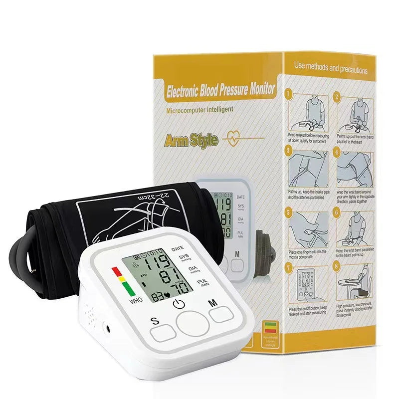 Blood Pressure Monitor - Accurate Electric Arm Digital Pulse Meter USB White