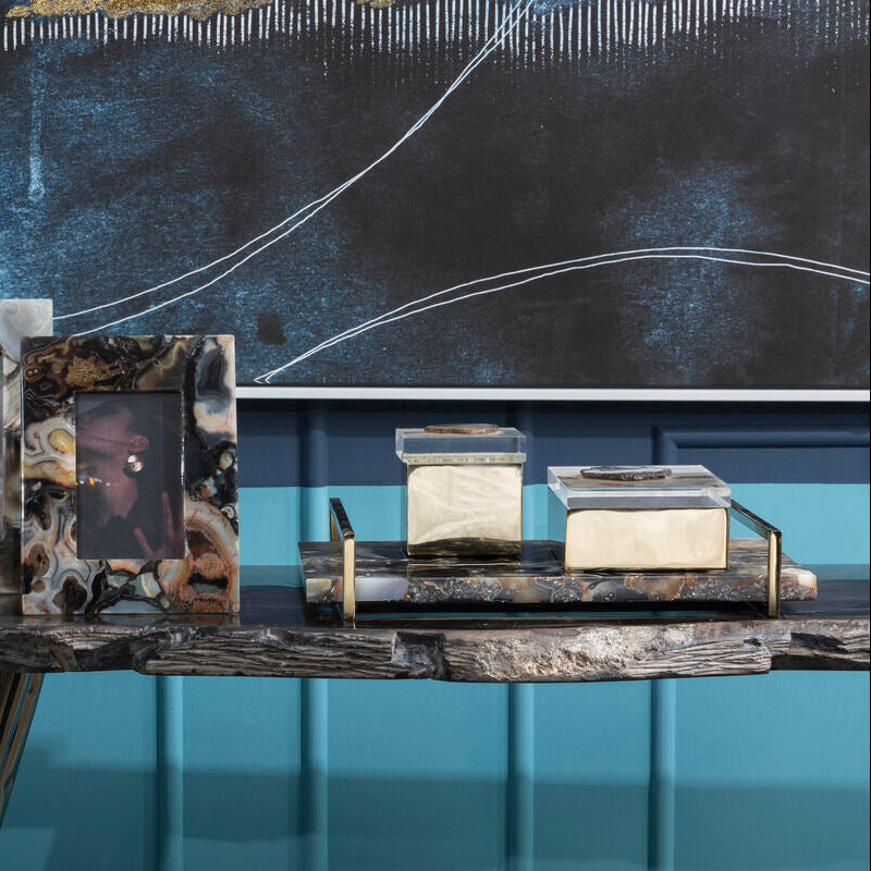 Bowerbird Black Agate Large Tray