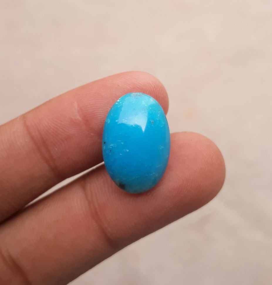 Natural Certified Turquoise  - Blue Turquoise - 14.1ct- 20x13mm