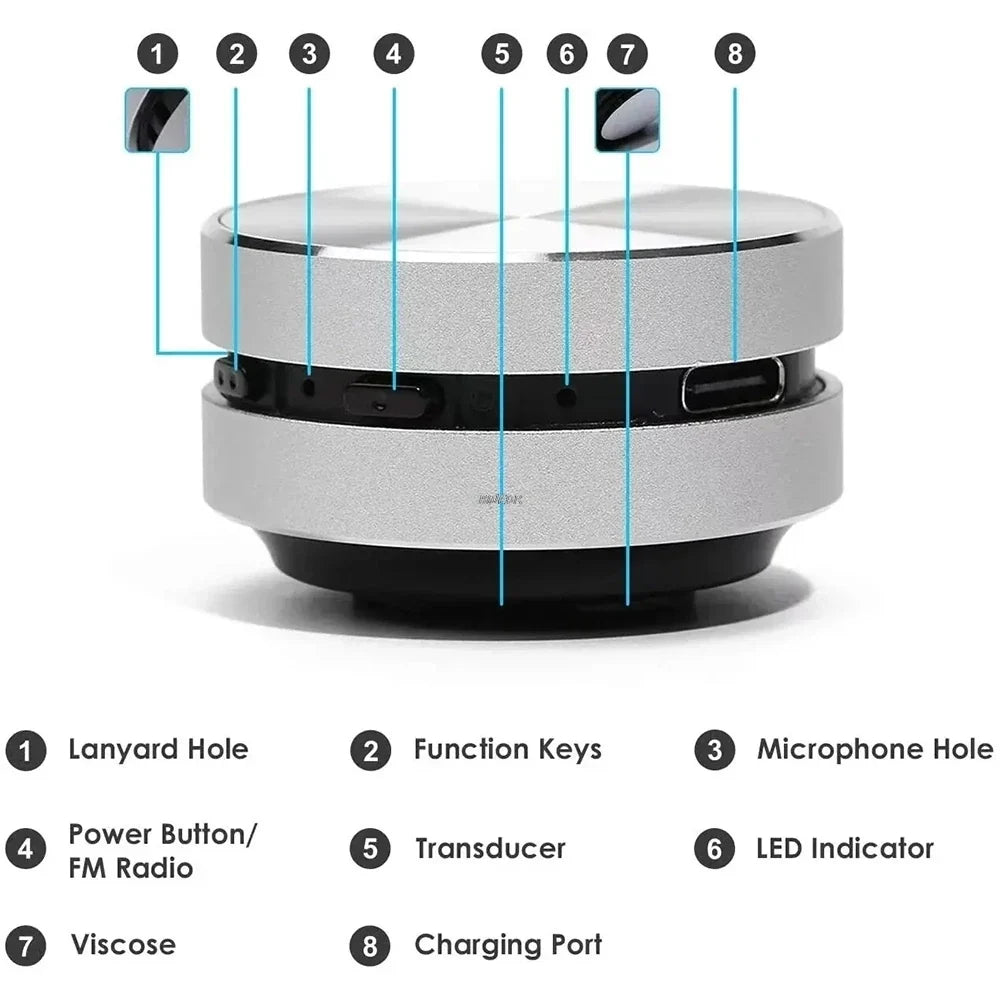 Bone Conduction Bluetooth Speaker - TWS Wireless Stereo Speaker with FM Radio, Portable & Hands-Free Sound System