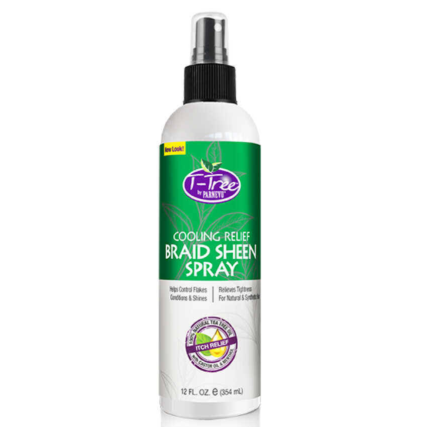 Parnevu T-Tree Braid Sheen Spray Soothes Scalp & Adds Shine for Braids, Locs, Weaves & Natural Hair 354 ml/11.97 oz