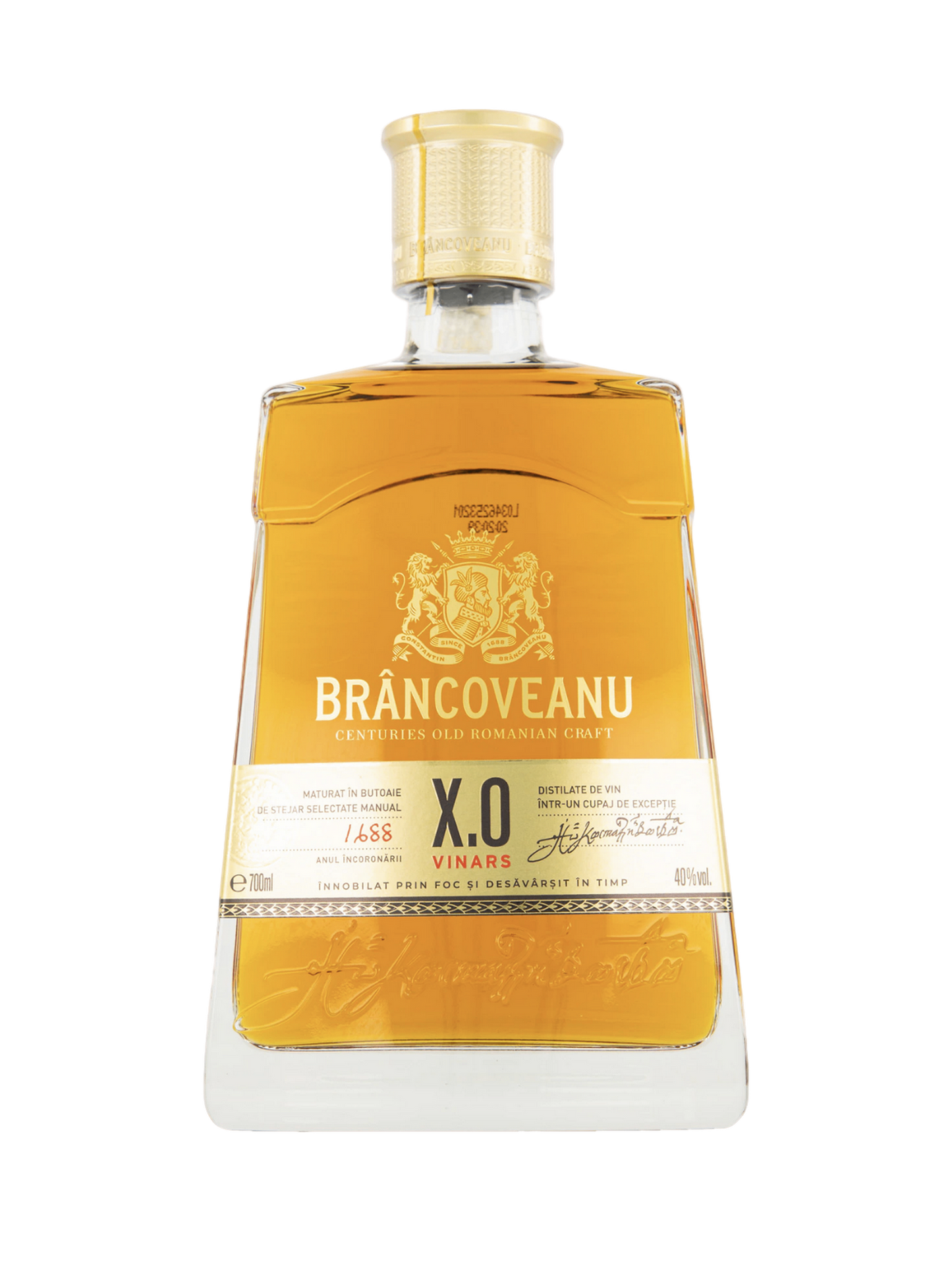 Brancoveanu XO Brandy (Cognac / Coniac / Vinars) with two branded glasses 700ml