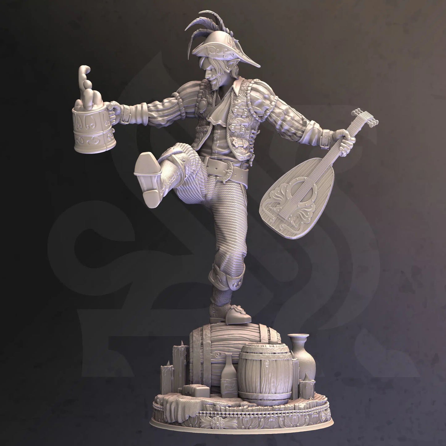 Brekken the Bodacious – Bard of Propagation - 3D Printed Bard Character Miniature