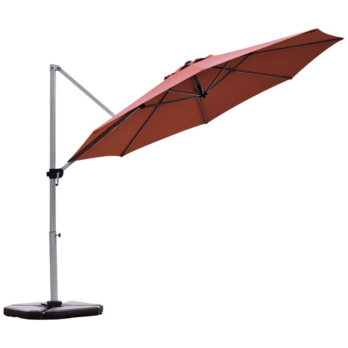 3.3m Patio Cantilever Umbrella with Tilting Adjustment and Cross base-Beige