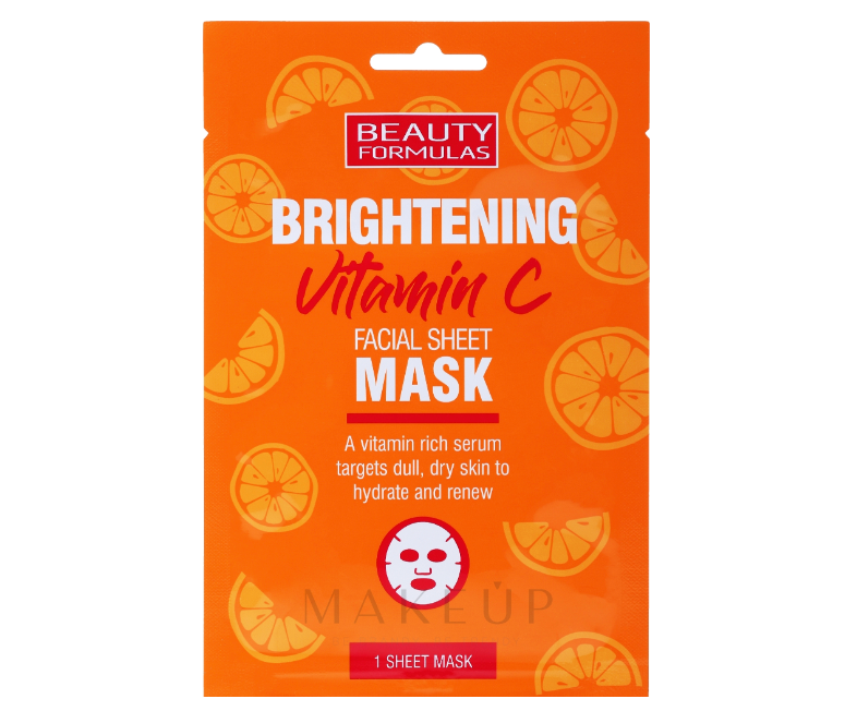 Beauty Formulas Brightening Facial Sheet Mask - For Radiant & Even-Toned Skin