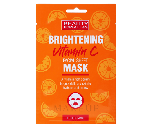Beauty Formulas Brightening Facial Sheet Mask - For Radiant & Even-Toned Skin