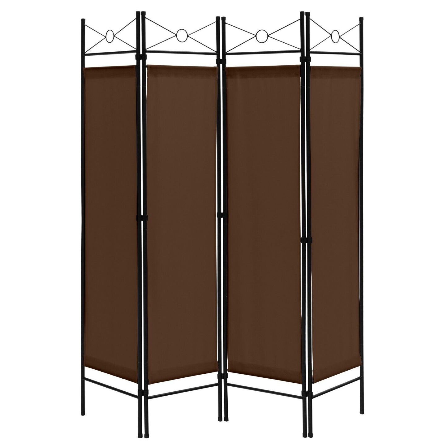 6 Feet 4-Panel Light Weight Room Divider with Polyester Cloth-Black