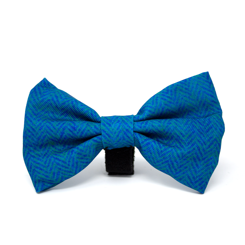 'Bruce' - Blue & Teal Herringbone Dog Harness