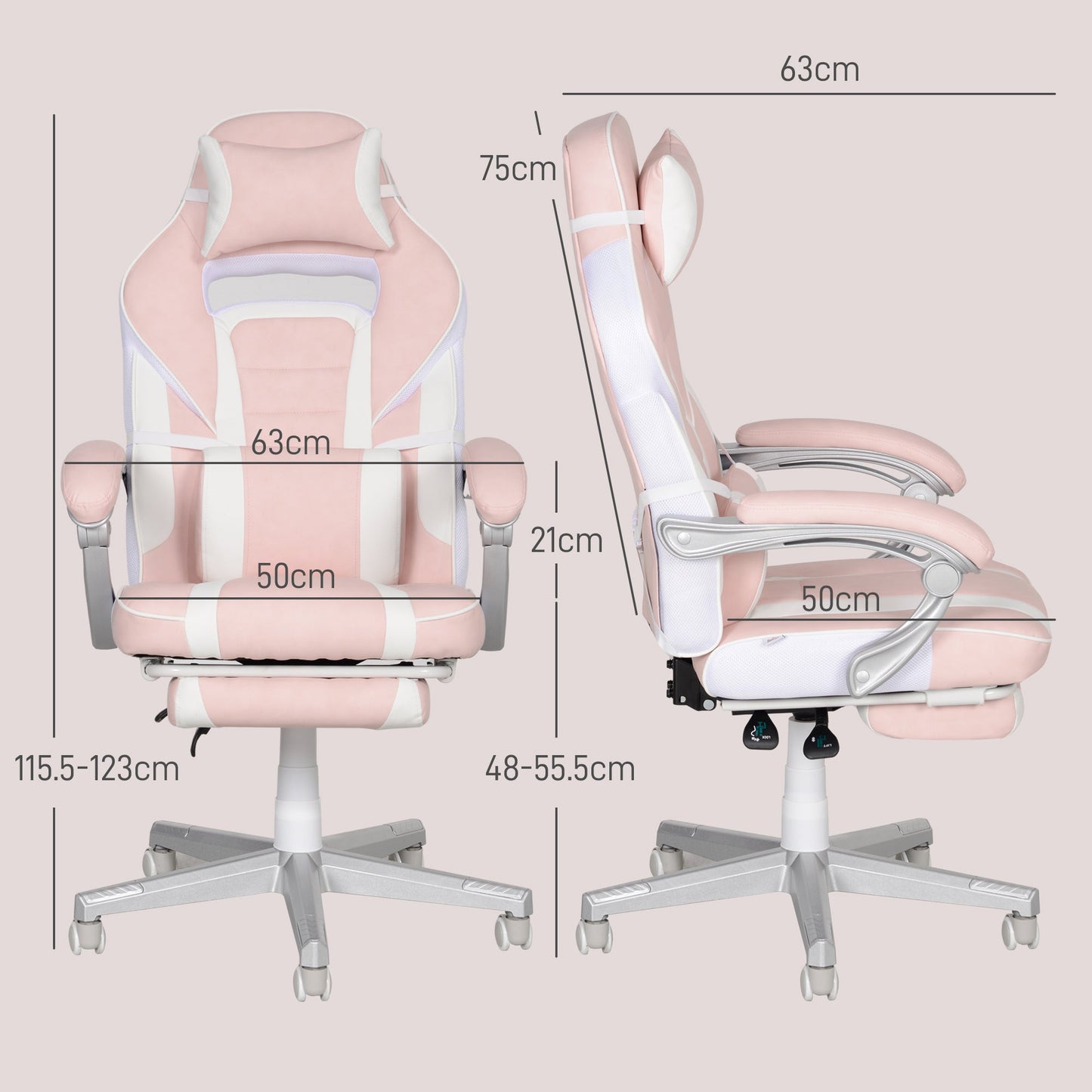 HOMCOM PU Leather Gaming Chair with Footrest 150 Degree Reclining Back