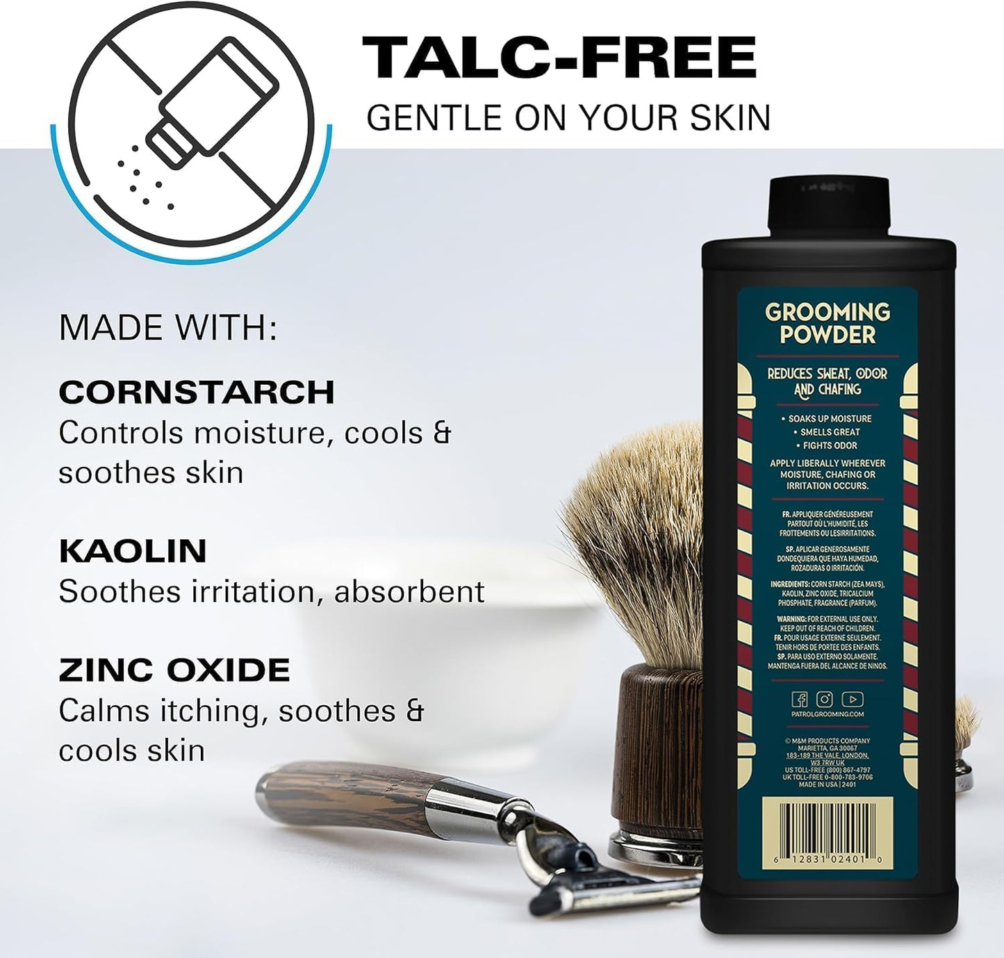 Bump Patrol Barber Pro Grooming Powder – Prevents Razor Bumps & Absorbs Oil for Men & Barbers 397g / 14 oz