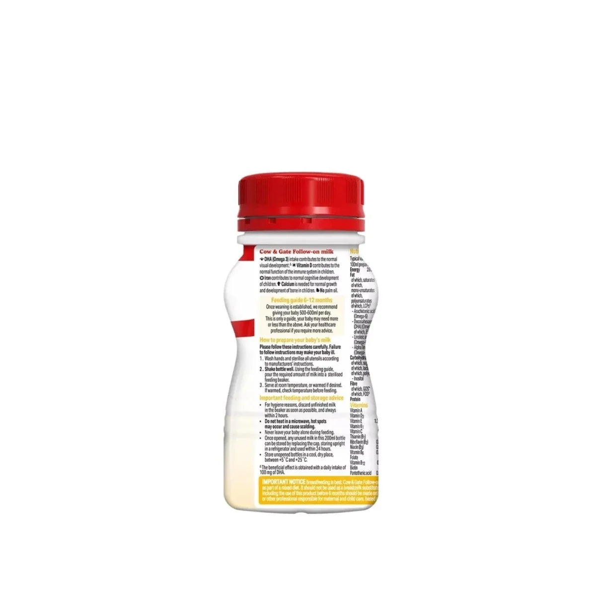 Cow & Gate 2 Follow On Ready to Drink Liquid Milk 6+ months 200ml